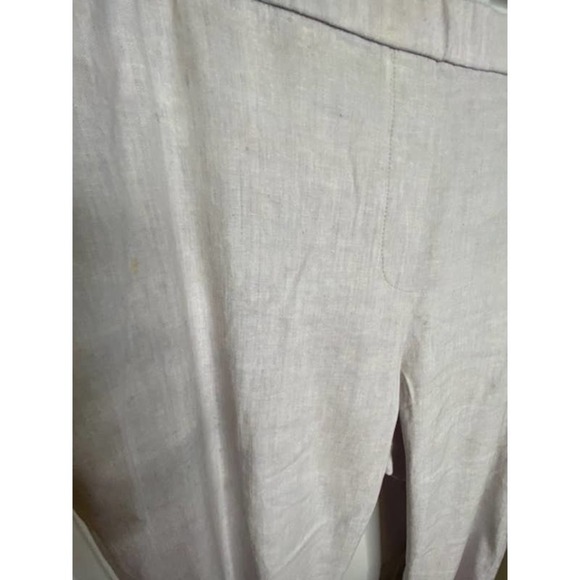 Theory Straight Cream Pull-On Pants Linen Blend Women Size 6 - Picture 3 of 4